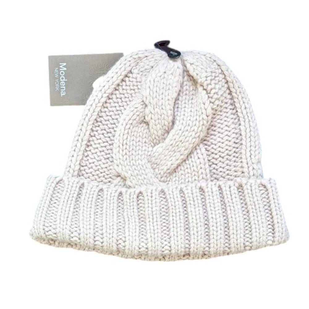 Modena New York Chunky Cable Knit Beanie NWT